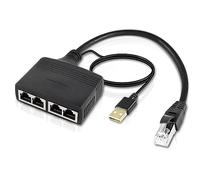 LAUGHERER Red 1 Split 4 Centenares Megabit Red Compartir RJ45 1 Arrastre 4 Puerto de Red Expansión Divisor de Red Fácil de Usar