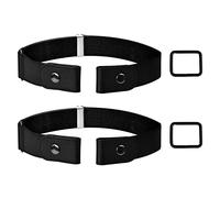 Laughhe 2 Piezas Cinturón Elástico Sin Hebilla para Mujer y Hombre, Cinturón Elástico Invisible Ajustable, Cinturones Invisible para Jeans, Pantalones, Cortos, Hebilla de Liberación Rápida