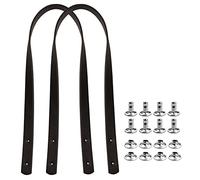 Laughhe Asas para Bolsos PU Correas de Hombro Manijas de Bolso de Cuero 1 Par (2 Piezas), longitud 60 cm 2 cm de ancho, Correas de Repuesto para Bolso con Remaches (Marrón Oscura)