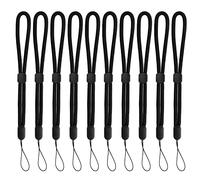 Laughhe Cordón de Correa de Muñeca de Mano Pack de 10 Correas de Muñeca de Nailon Ajustables Wrist Strap Correa para la Muñeca Suaves para Teléfono Móvil,Cámara, Llaves (Negro)