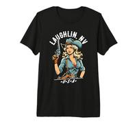 Laughlin Nevada USA Cowgirl con diseño de Pistola Estilo Occidental Camiseta Premium