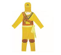 laughZuaia Disfraz de guerrero ninja para niños, Halloween, cosplay, vestido para fiestas, juego de rol para niños (130, amarillo)