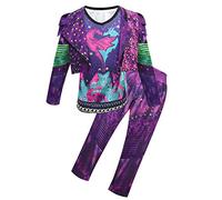 laughZuaia Divertido disfraz de cosplay de lujo con chaleco + chaqueta + pantalón Descendants 3 veces Evie Clásico Disfraz de Halloween para adultos Niños Regalos (150 veces)