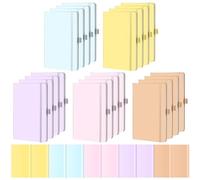 Laumoi 20 Pack Pocket Notebook Journals 3.7" x 5.7" Hardcover Small Mini Pocket Notebooks with Pen Holder A6 Lined Journal with 100 Gsm Paper (Lavender, Pink, Pale Orange, Yellow, Sky Blue)