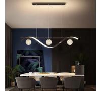 LAUMZX Lámpara colgante lineal de metal regulable en 3 colores Creatividad Lámparas de vidrio LED de 30 W Luz colgante de isla de cocina Luz de techo de aluminio ajustable para dormitorio Comedor 39.4