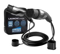 Launch Cable Carga Coche Electrico (16 A, 11 kW, 7 m, Trifásico), EV Cable de Extensión Tipo 2 Compatible con Cargador EV, Estación de Carga, IP55, para Vehículos Eléctricos (EV/PHEV)