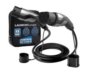 Launch Cable Carga Coche Electrico (16 A, 11 kW, 7 m, Trifásico), EV Cable de Extensión Tipo 2 Compatible con Cargador EV, Estación de Carga, IP55, para Vehículos Eléctricos (EV/PHEV)