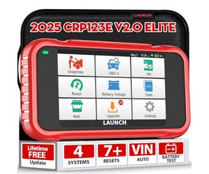 Launch CRP123E V3.0 OBD2 Diagnosis Coche con Sistema de Motor ABS SRS Transmisión y 7 Función de Reinicio, OBD 2 Escaner Reset de Aceite ETS SAS, CANFD&DOIP Diagnostico Multimarca WiFi Actualización