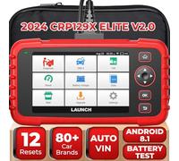 LAUNCH CRP129X V2.0 OBD2 Escáner, Herramienta de Diagnóstico Escaneo Coche, Reset Aceite EPB SAS TPMS Codificación de Inyectores y Ajuste Acelerador AutoVIN, Actualización Gratuita de por Vida