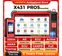 Launch-herramienta de diagnóstico automotriz X431 PRO5 SmartLink J2534, autoescáner OBD2, programación, pk X-431 V + PRO3 EU RU Version