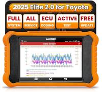 LAUNCH X431 Elite V2.0 OBD2 Diagnóstico de Todo Sistema para Toyota, Función de Todo Reinicio, Bidireccional, Codificación ECU Reset de Aceite Registro de Batería Escáner