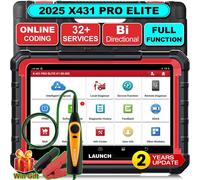 Launch X431 Pro Elite obd2 Diagnosis Coche multimarca, Bidireccional Maquina Diagnosis Coche, Codificación ECU Online,Sistema Completo Diagnosis 38+ Reajuste,CANFD DOIP,FCA, 2 Años de Actualización