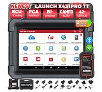 LAUNCH X431 Pro TT OBD2 Diagnosis Coche Multimarca Español, Escáner Control Bidireccional Nivel-OE con Sistema Completo, 42+ Reinicio, FCA, para VAG Guiada, Codificación ECU, 2 Año Actualización
