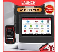 LAUNCH X431 PRO V5.0 diagnóstico de coche 8 "pulgadas escáner OBD2 automático puede FD/doIP SGW todo el sistema 37 + reinicio codificación ECU prueba activa X431 V With OBDI adapter