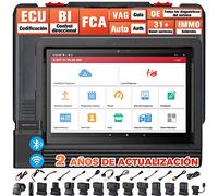 Launch X431 V+ escáner de diagnóstico de coche con Bluetooth, sistema completo OBD2 lector de código Android Tablet con 2 años de actualización en línea DBScarII módulo de conector Bluetooth y juego completo de accesorios