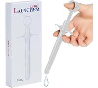 Launcher Smoke Lubricante, Aplicador de Lubricante, Lanzador Lubricante con Tapa de Silicona a Prueba de Aire Reutilizable para Hombres Mujeres Anal Vagina (Blanco)