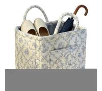 Laundry Basket - Cotton Cloth 32x26x25cm | Foldable Floral Clothes Basket, Quilted Storage Hamper | Household Organizer For Home, Bedroom, Living Room, Nursery, And Dormitory
