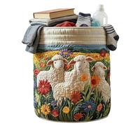 Laundry Basket -- Fabric Organizer with Handles, Laundry Hamper Big Quilted Basket, For Bedroom Kids' Rooms Bathroom Living Room Blankets Towels Toys Sweater Dolls