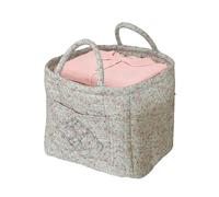 Laundry Basket Hamper with Handles - Foldable Quilted Tote Boho Storage Organizer | Polyester Cotton Blend Laundry Clothes Toy Book Makeup Diaper Basket for Home Office Travel Car 32x25x26cm