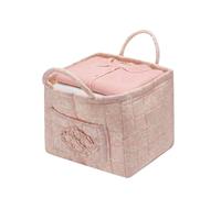 Laundry Basket Hamper with Handles - Foldable Quilted Tote Boho Storage Organizer | Polyester Cotton Blend Laundry Clothes Toy Book Makeup Diaper Basket for Home Office Travel Car 32x25x26cm
