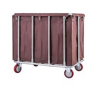 Laundry Basket On Wheels Commercial Rolling Laundry Sorter Cart with Wheels, Hotel Housekeeping Service Cleaning Trolley with Removable Bag