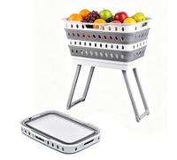 Laundry Basket With Legs - Foldable Clothes Hamper, Large Foldable Laundry Basket With Stand, Clothes Storage Hamper For Dorm College Bathroom Bedroom Nursery RV Closet Outdoor Hospitality Apartment