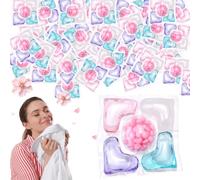 Laundry Beads,Cuentas de Lavandería,100pcs Cápsulas de Detergente para Ropa con Fragancia,Cápsulas de Detergente para Ropa,Super Cleaning Scent Beads Laundry,Limpieza Perfume Beads Laundry