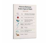 Laundry Essentials Poster Stain Removal Reference Chart Canvas Wall-Art for Utility Room Mother in Law Suite Decor(Unframed,12x18inch(30x45cm))