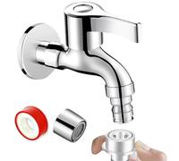 Laundry Faucet Single Handle, Rustproof Long Water Tap, Washing Machine Water Faucet with Sturdy Brass Core, Utility Sink Fixture, Faucets Resistant Finish, Plumbing Essential for Garden