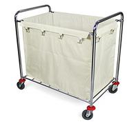 Laundry Hamper Trolley Sorter Basket On Wheels Made of Stainless Steel with Bag For Commercial, Industrial Laundry Hamper with Canvas Liner, Hospital Clothes Storage Cart (Size : A)
