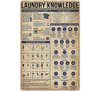 Laundry Knowledge - Póster de metal con texto en inglés "The Ultimate Guide To Laundry To Laundry Retro Art Wall Decor School Garden Farm Bar, Garage Man Cueva, Baño, Cocina y hogar, regalo divertido