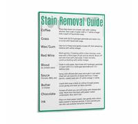 Laundry Room Wall-Art Stain Removal Chart Essential Cleaning Guide Canvas Print for Homeowner Move In Gift(Unframed,12x18inch(30x45cm))