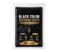 Laundry Sheets - 10 Pcs Black Clothes Color Restoration & Dye Pack | 10-pack 14x11cm black color restoring laundry sheets designed to revive faded black cotton, wool, linen, and denim clothes.