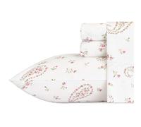 Laura Ashley 220484 Bristol Paisley Juego de sábanas de algodón, Rosa, Matrimonio Doble