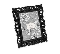 Laura Ashley 5x7 Black Vintage Inspired Resin Scroll Design Picture Frame with Thin Border, Horizontal & Vertical for Tabletop and Wall Display, Home D cor (5x7, Black)