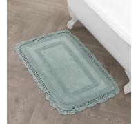 Laura Ashley Alfombrilla de baño de algodón con Ganchillo de 53,3 x 86,3 cm, Aguamarina