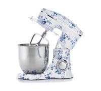 Laura Ashley Batidora Pie Lightweight De 4.5l Con Estampado De Rosas De China De VQ - Procesador Alimentos Con 10 Velocidades Infinitas, Opciones De Pulso, Motor De 1300w Y Bol De Acero Inoxidable 304