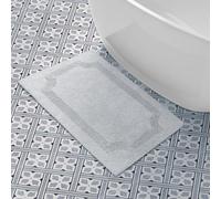 Laura Ashley Cotton Alfombrilla de baño Reversible de algodón, Gris Claro, 1'9" x 2'10" (Rectangular)