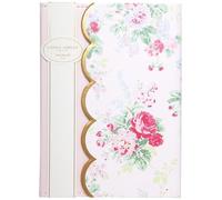 Laura Ashley Diario inglés con solapa de jardín, tapa dura de piel sintética de 6 x 8 pulgadas, cierre magnético, borde festoneado, 256 páginas a rayas, elegante cuaderno de escritura