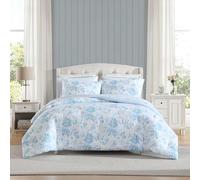 Laura Ashley El Juego Incluye sábanas, Funda de Almohada y Funda de Almohada a Juego, Peso Medio, Certificado Oeko-Tex, Azul Anja, tamaño Individual