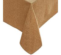 Laura Ashley Harper Luxuriously Smooth Fabric Tablecloth for Formal or Casual Dining, Holiday, Banquet, Wedding or Party, 60" x 84", Gold