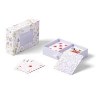 Laura Ashley Heirloom Cottage - Juego de 2 barajas de cartas estándar en elegante caja de almacenamiento - Tarjetas de póquer y puente florales de inspiración vintage - Regalo para mujeres y