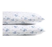 Laura Ashley Home - Colección Satén - Juego de Fundas de Almohada de 2 Piezas - 100% algodón, Sedoso y Luminoso, Ropa de Cama Resistente a Las Arrugas, musa de jardín