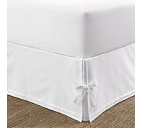 Laura Ashley Home,Falda de Cama de Lujo de Calidad de Hotel Premium, fácil Ajuste, Antiarrugas y Resistente a la decoloración, diseño Elegante para decoración del hogar, Blanco, Queen