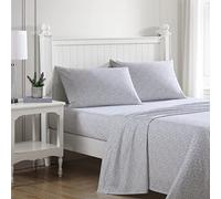Laura Ashley Home - Sábanas Individuales, Juego de Ropa de Cama de percal de algodón, nítidas y Transpirables (Morado Emogene, Individual)