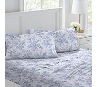 Laura Ashley Home - Sábanas Queen, Juego de Cama de Franela de algodón, Cepillado para Mayor suavidad y Comodidad (Vanessa, Queen)