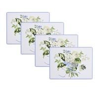 Laura Ashley - Juego de 4 sobremanteles Individuales de Corcho de 40,6 x 30,5 cm para mesas de Cocina y Comedor, Resistentes al Calor, duraderos, fáciles de Limpiar, Lirios del Valle