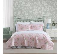 Laura Ashley - Juego de edredón, Ropa de Cama Transpirable Fundas a Juego, decoración Floral de habitación, decoración Lujosa y Suave para el hogar (Ramo de Veronicas Rosa, Queen)