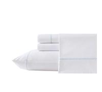 Laura Ashley - Juego de sábanas, Ropa de Cama de percal de algodón Transpirable con Fundas de Almohada a Juego, decoración Suave para el hogar (Azul callop, Queen)