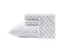 Laura Ashley - Juego de sábanas tamaño King, Juego de Ropa de Cama de percal de algodón súper Suave con Fundas a Juego, Certificado Oeko-Tex (Aylesmore Ditsy Red, King)